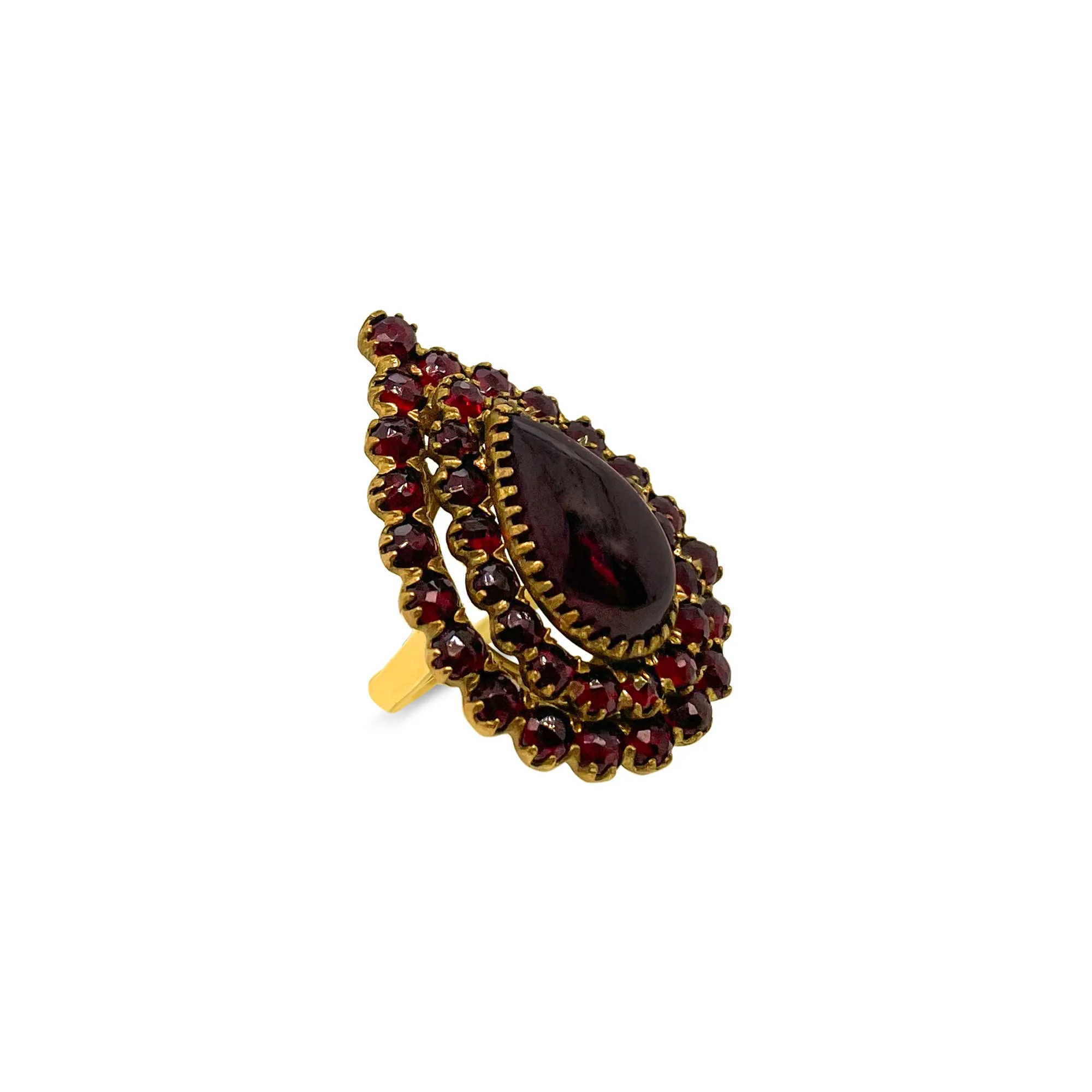 Yellow Gold Garnet Ring- Size 6 sold by Meira T