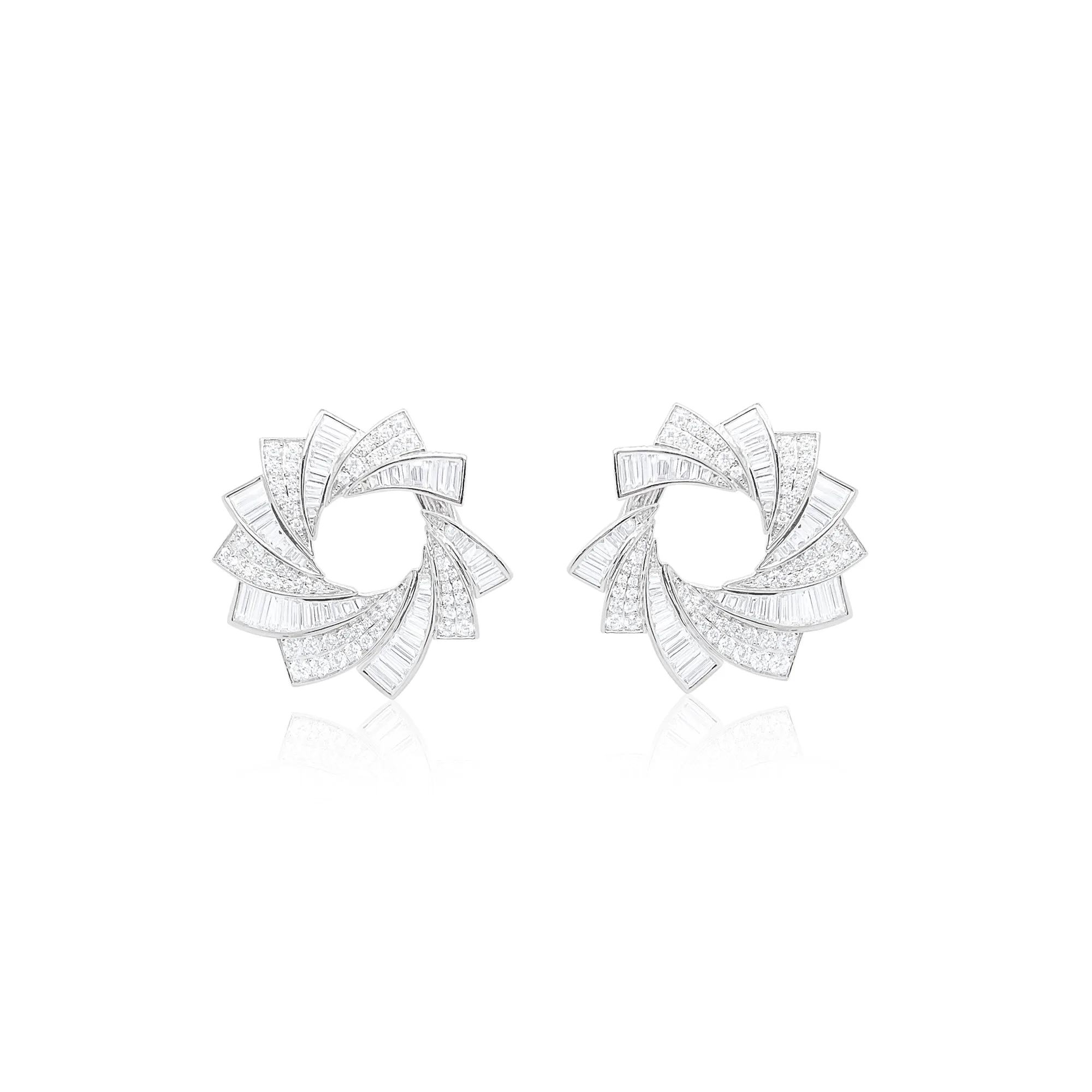 Radiant Spiral Diamond Earrings sold by Meira T