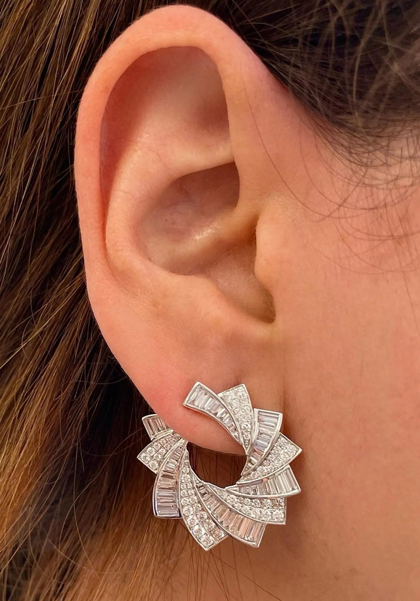 Radiant Spiral Diamond Earrings sold by Meira T product image thumbnail 3