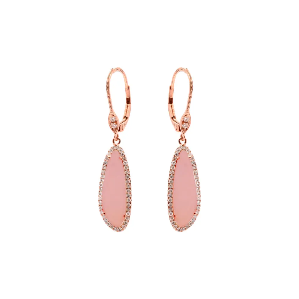 Rose Gold and Pink Opal Drop Earrings sold by Meira T