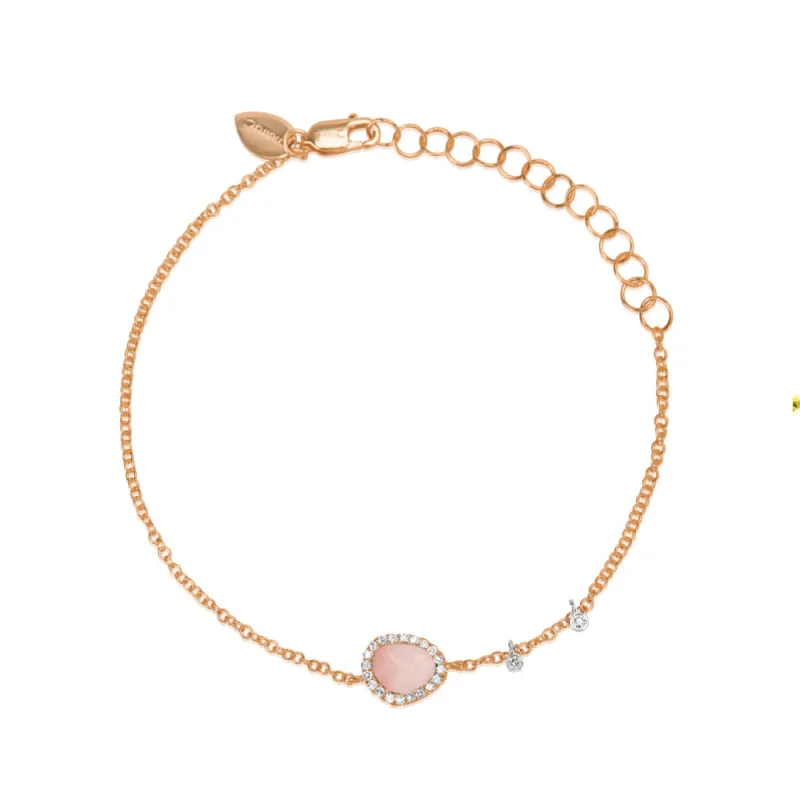 Rose Gold Pink Opal Diamond Bracelet sold by Meira T