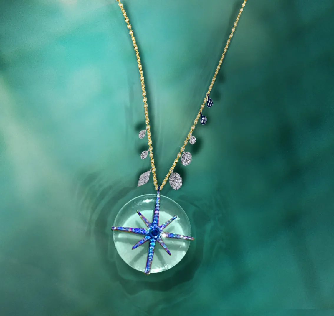 Yellow Gold Blue Prisim Necklaces sold by Meira T product image thumbnail 2