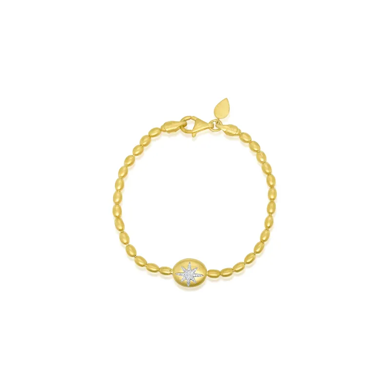 Yellow Dust Starburst Silver and Diamond Bracelet sold by Meira T