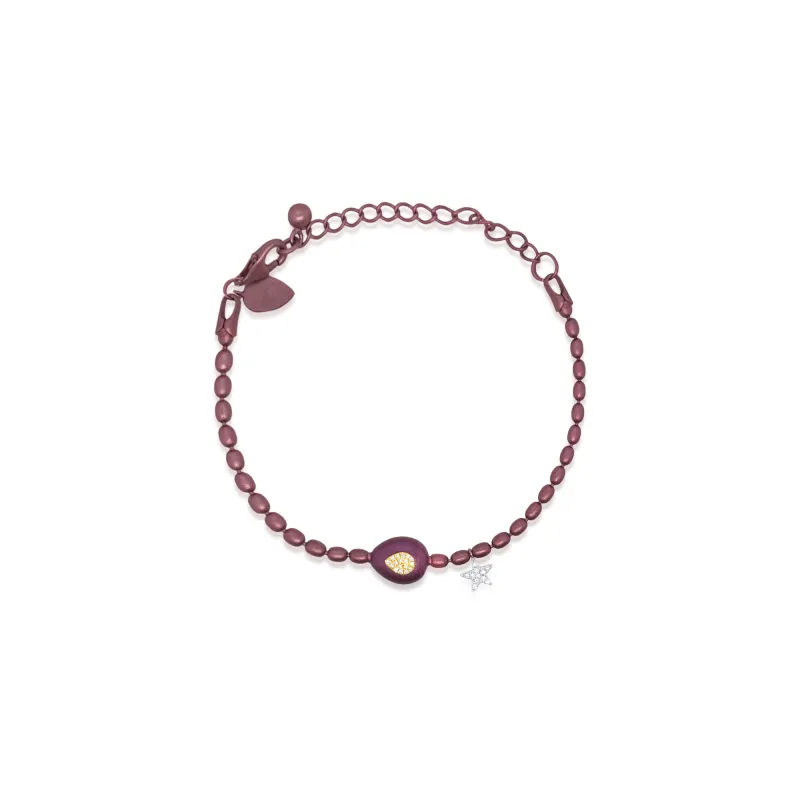 Molton Merlot Silver and Diamond Bracelet sold by Meira T