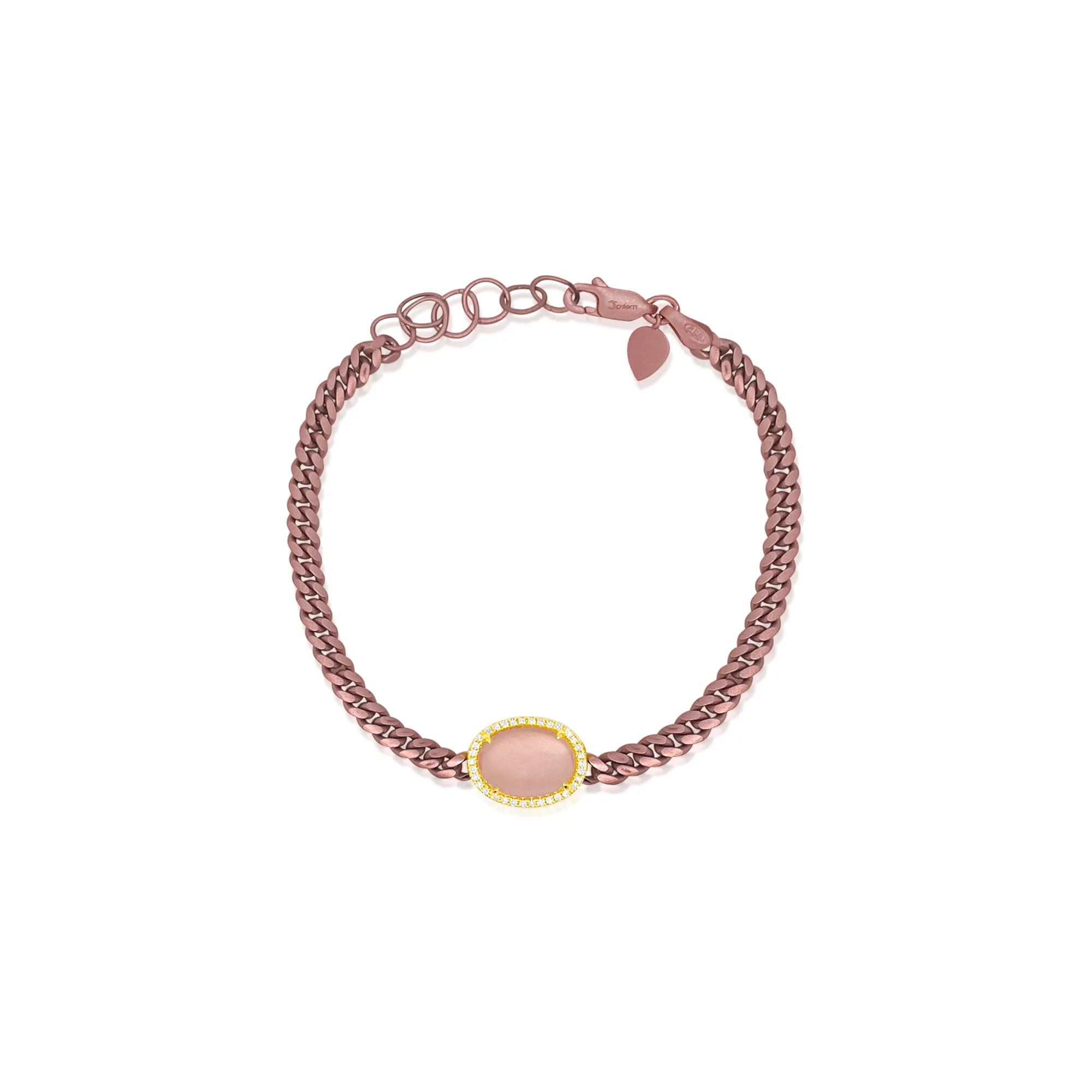 Rose Dusk Pink Opal Diamond Braclet sold by Meira T
