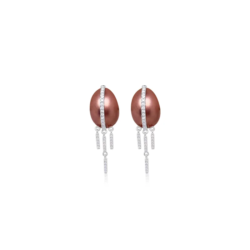 Terracota Rhodium Fringe Studs sold by Meira T