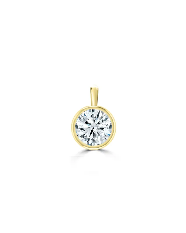 Lab Grown Round Cut Bezel Set Charm sold by Meira T