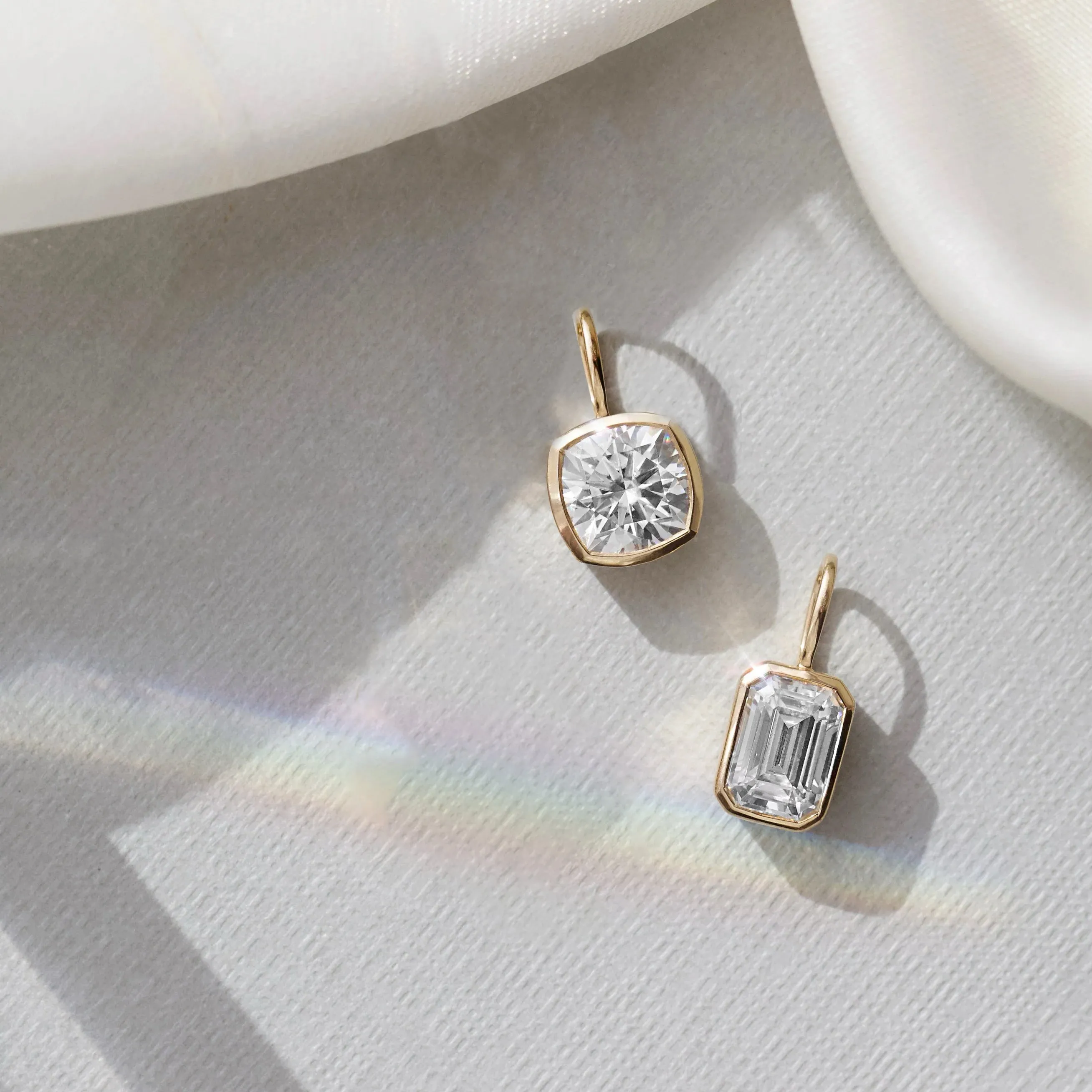 Lab Grown Round Cut Bezel Set Charm sold by Meira T product image thumbnail 2