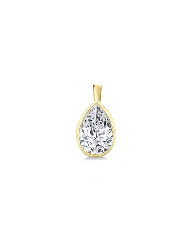 Lab Grown Pear Cut Bezel Set Charm sold by Meira T