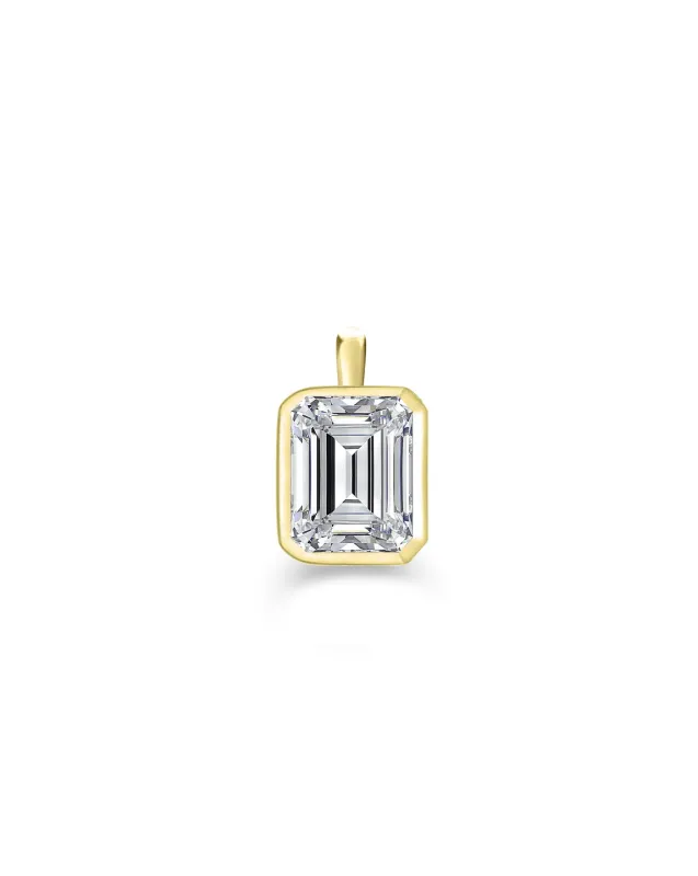 Lab Grown Emerald Cut Bezel Set Charm sold by Meira T