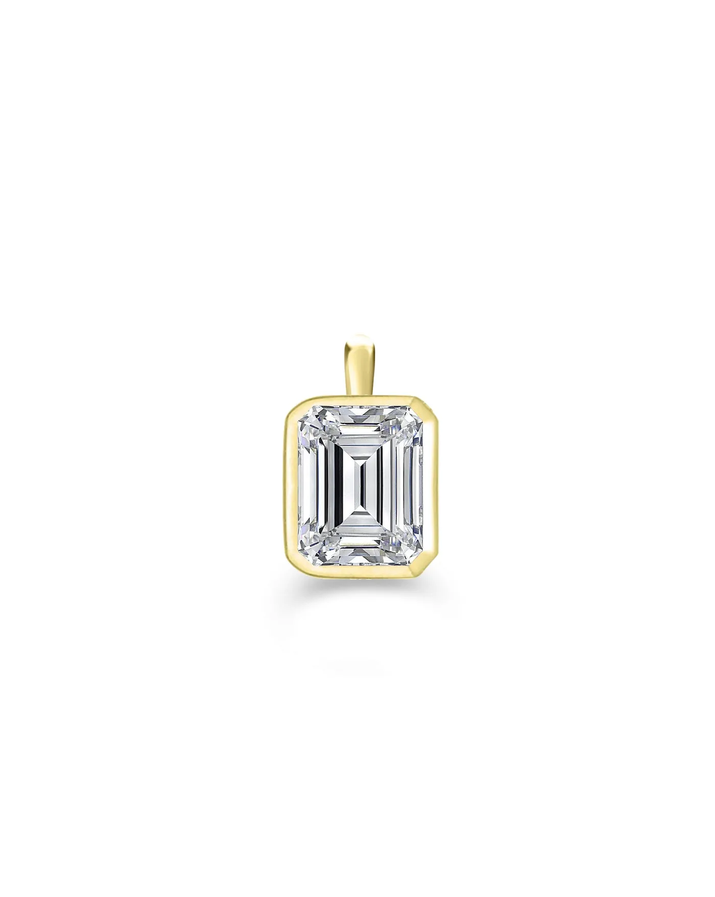 Lab Grown Emerald Cut Bezel Set Charm sold by Meira T