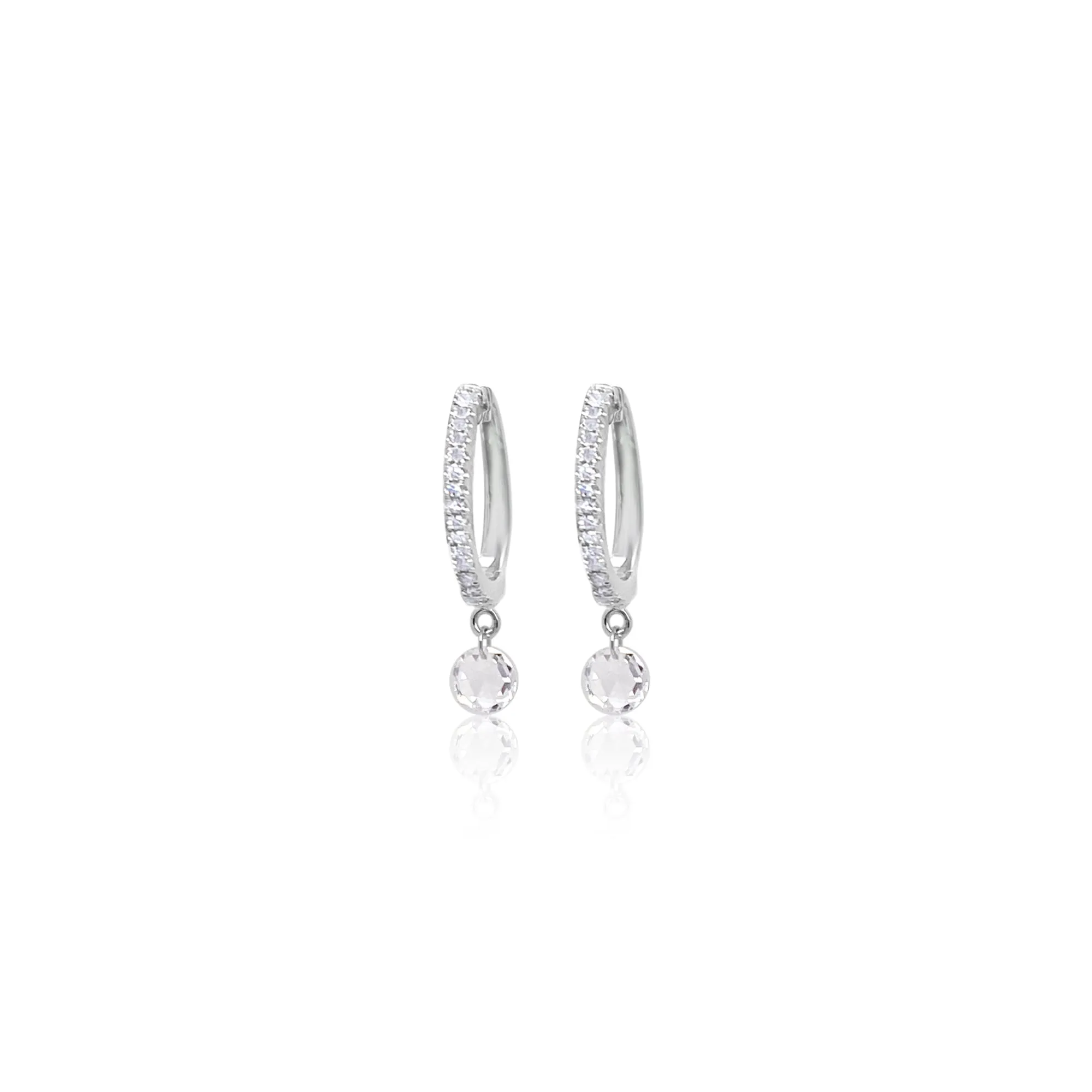 14kt White Gold Diamond Drilled Diamond Earrings sold by Meira T