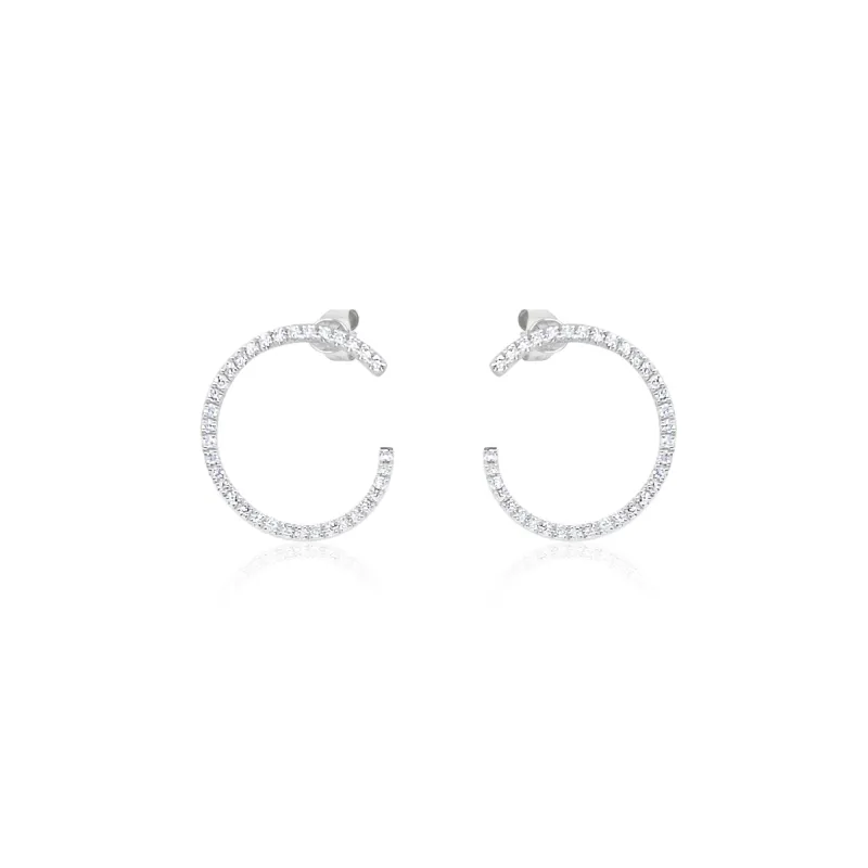 14kt White Gold Swirl Diamond Earrings sold by Meira T