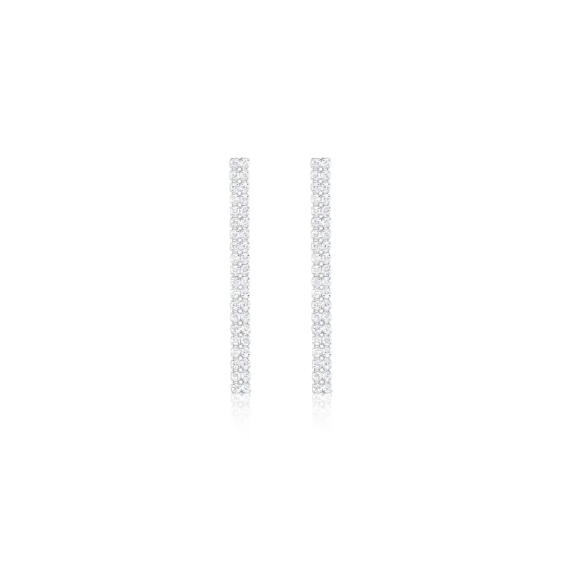 14kt White Gold Drop Stud Diamond Earrings sold by Meira T