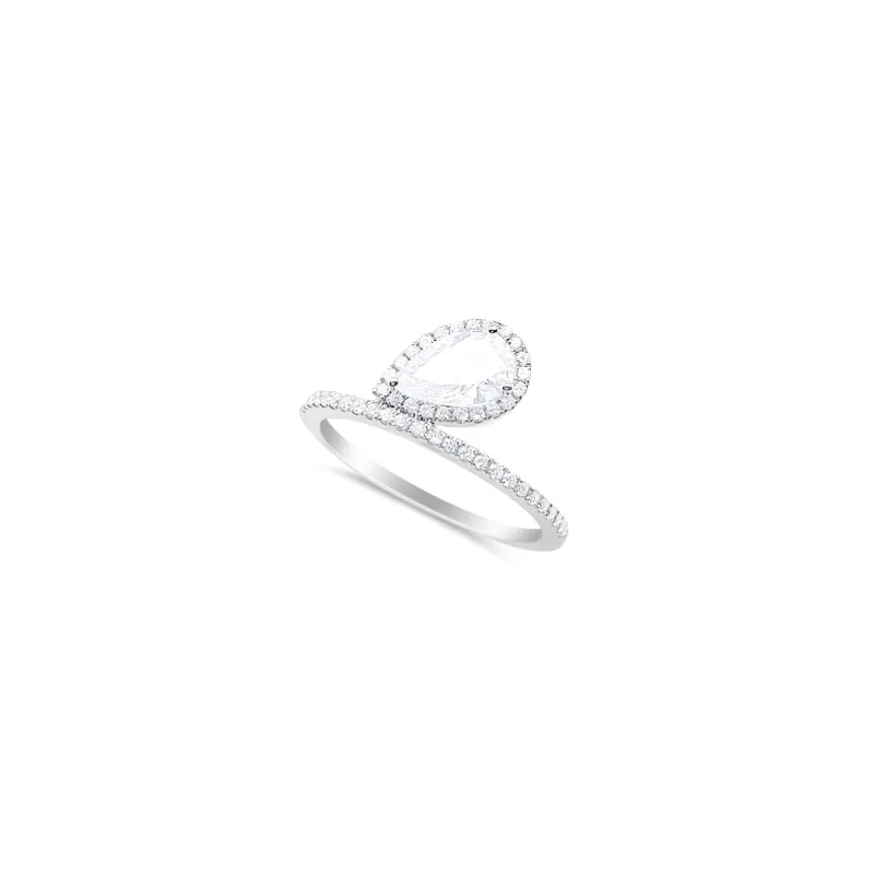 White Gold Lab Grown Diamond Teardrop Ring sold by Meira T