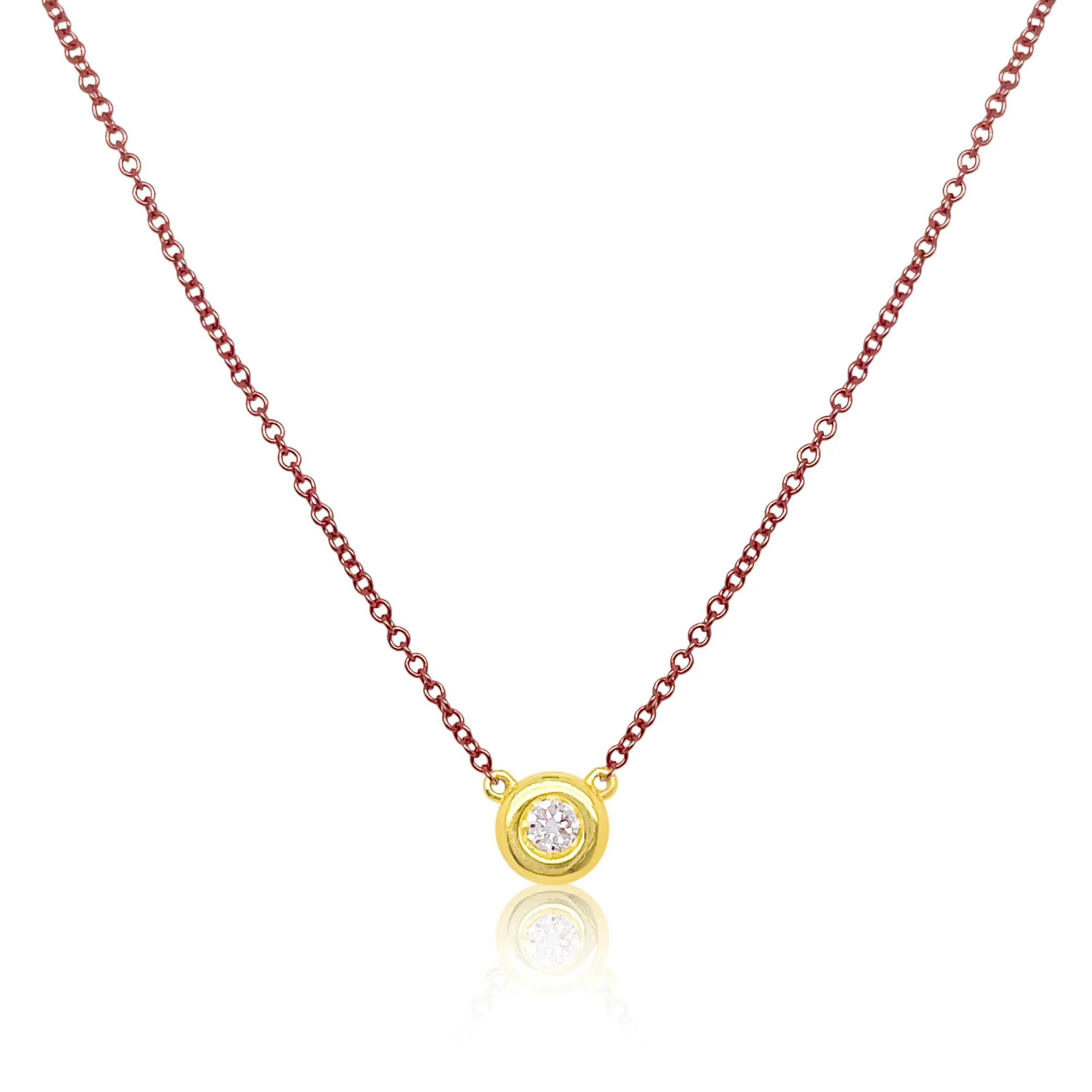 Yellow Gold Pink Chain Necklace sold by Meira T