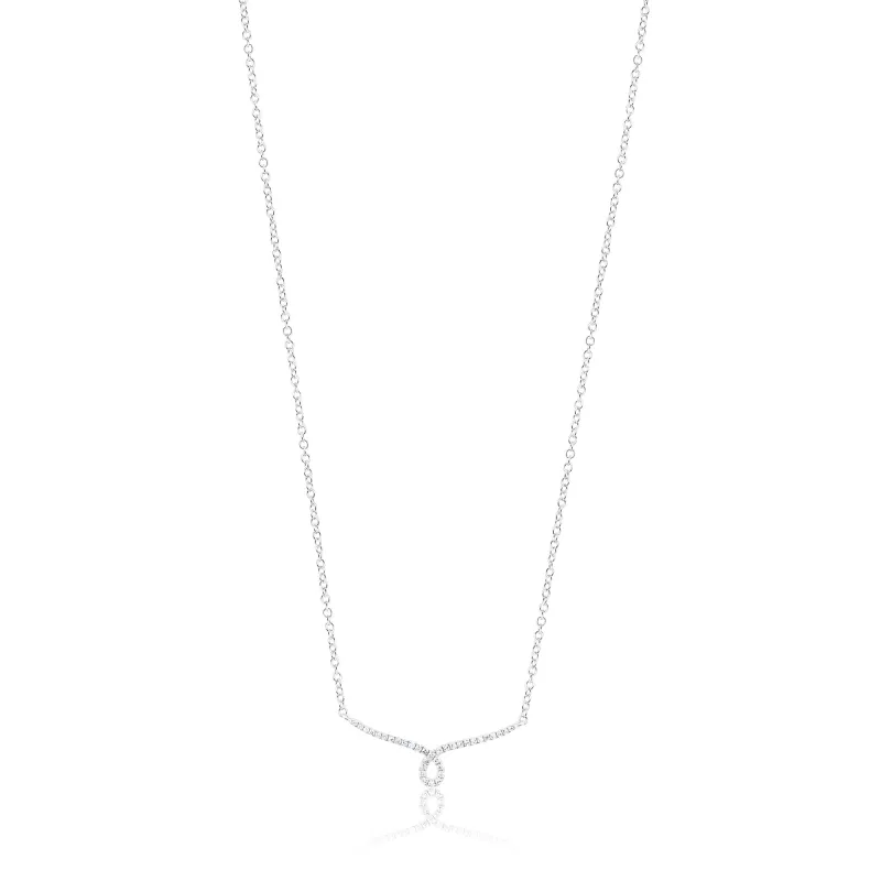 14k White Gold Twist Diamond Necklace sold by Meira T