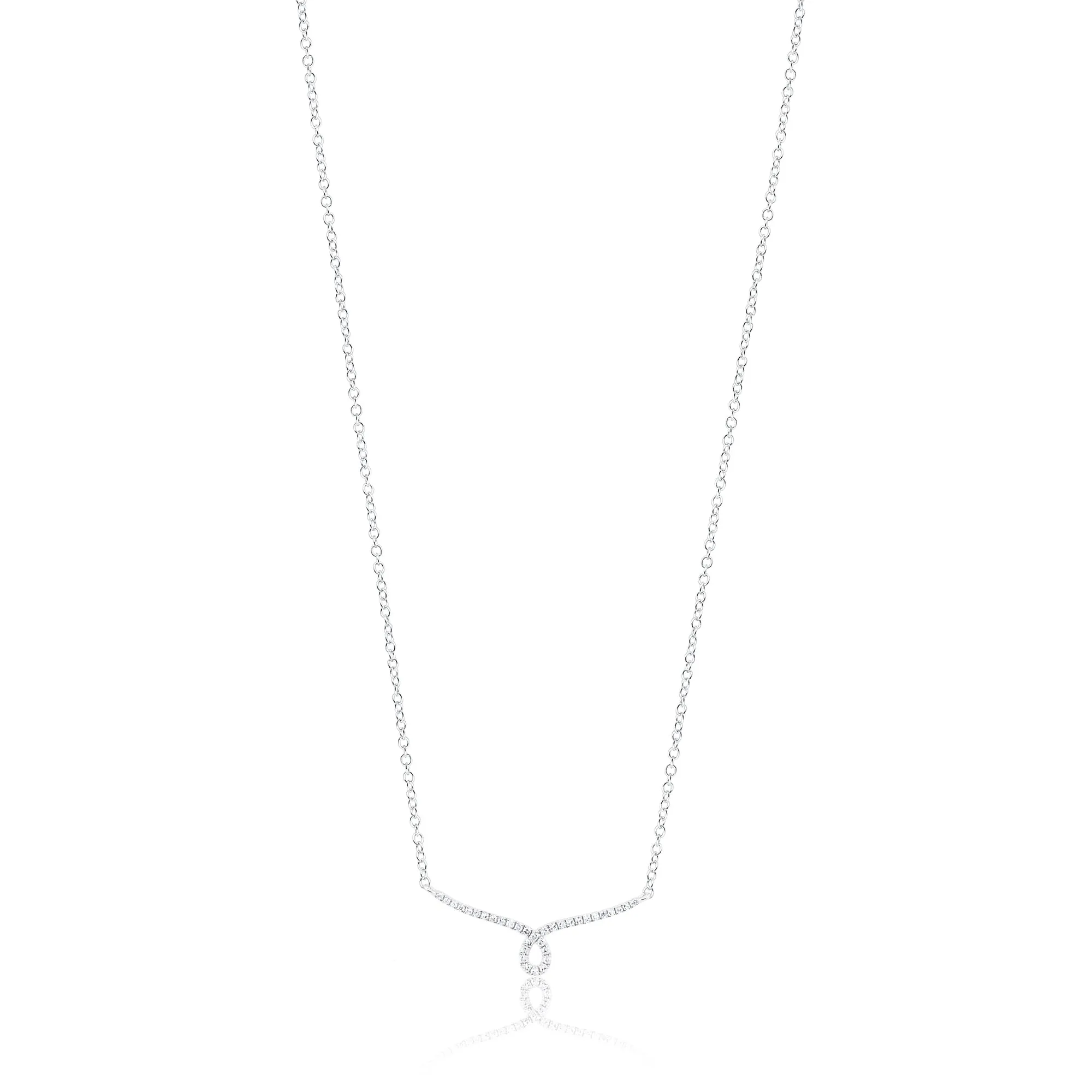 14k White Gold Twist Diamond Necklace sold by Meira T