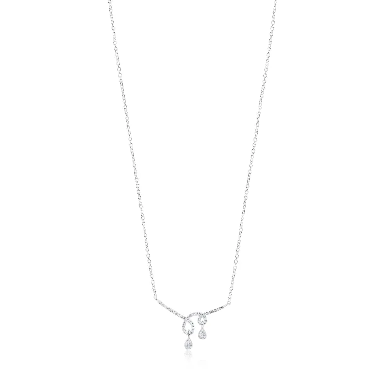 14kt White Gold Twist Diamond Necklace sold by Meira T