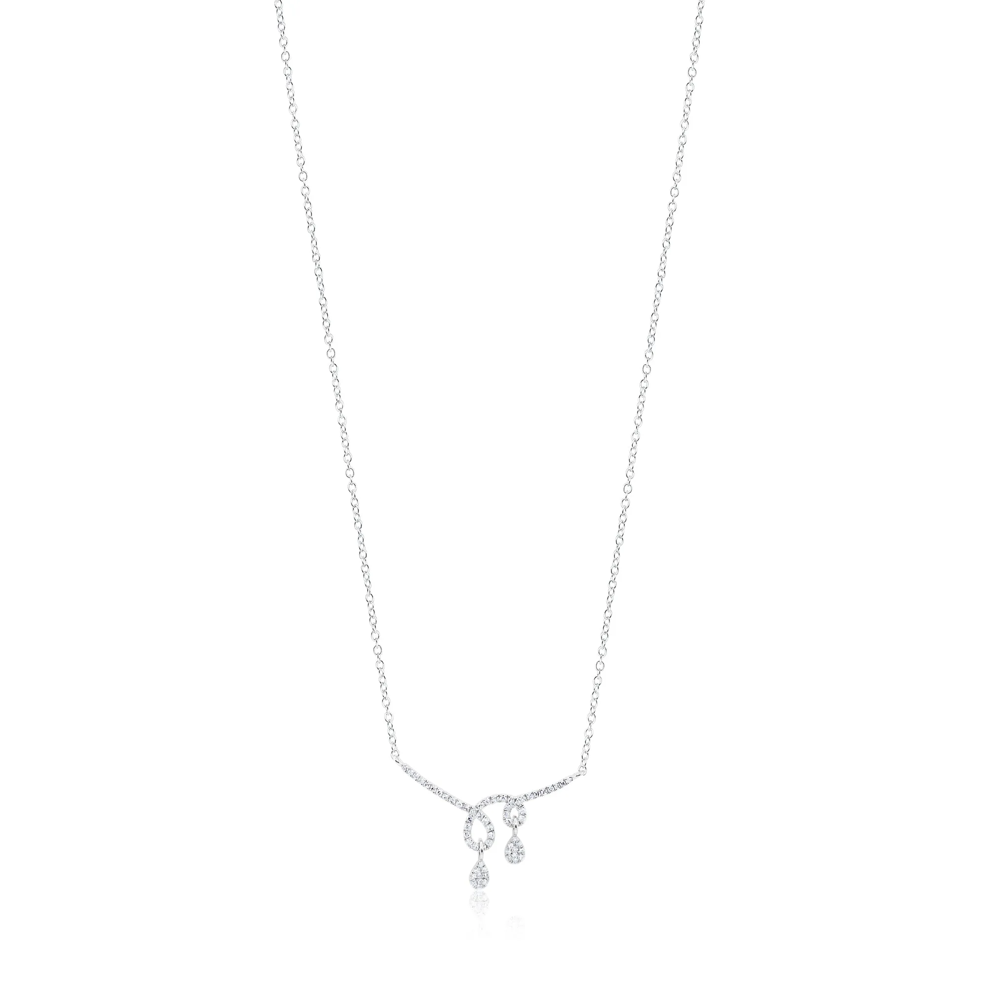 14kt White Gold Twist Diamond Necklace sold by Meira T