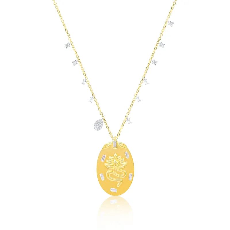 14kt Yellow Gold Flower Diamond Necklace sold by Meira T