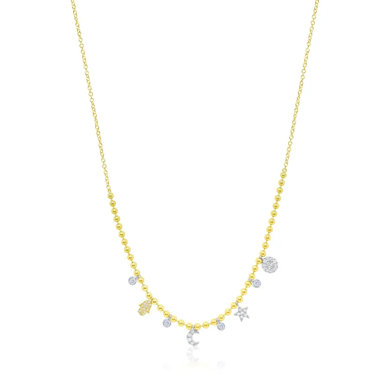 Yellow Gold Symbol Ball Chain Necklace sold by Meira T