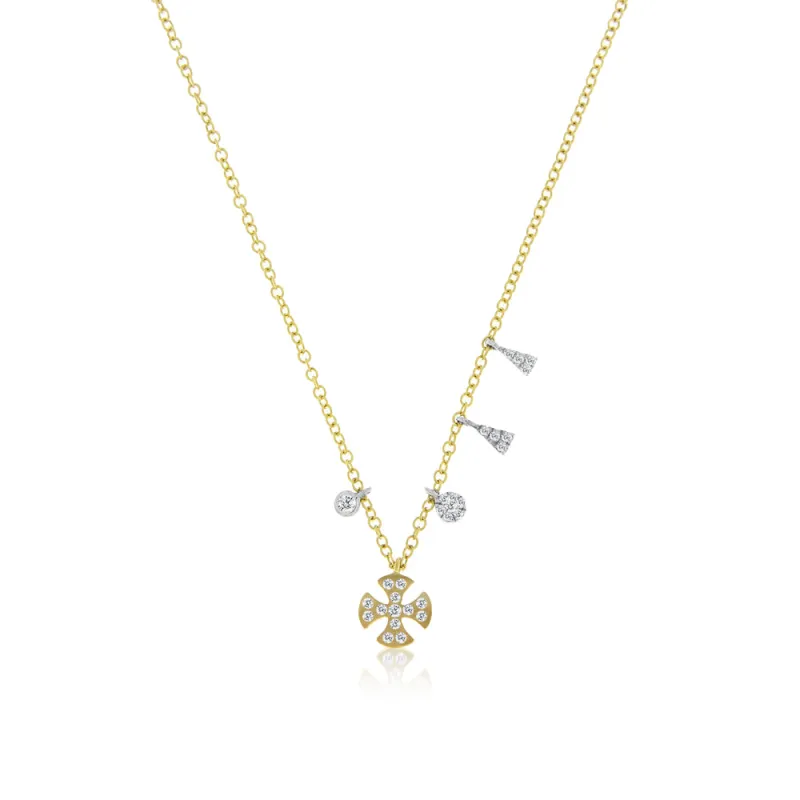 Dainty Cross Necklace- WHITE GOLD sold by Meira T