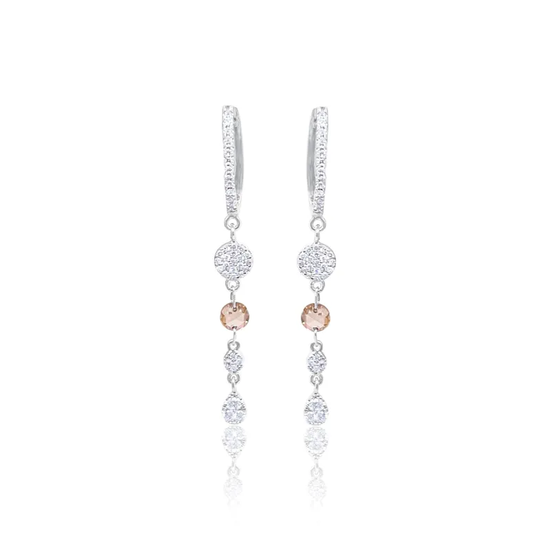 14kt White Gold Drilled Brown Diamond Earrings sold by Meira T
