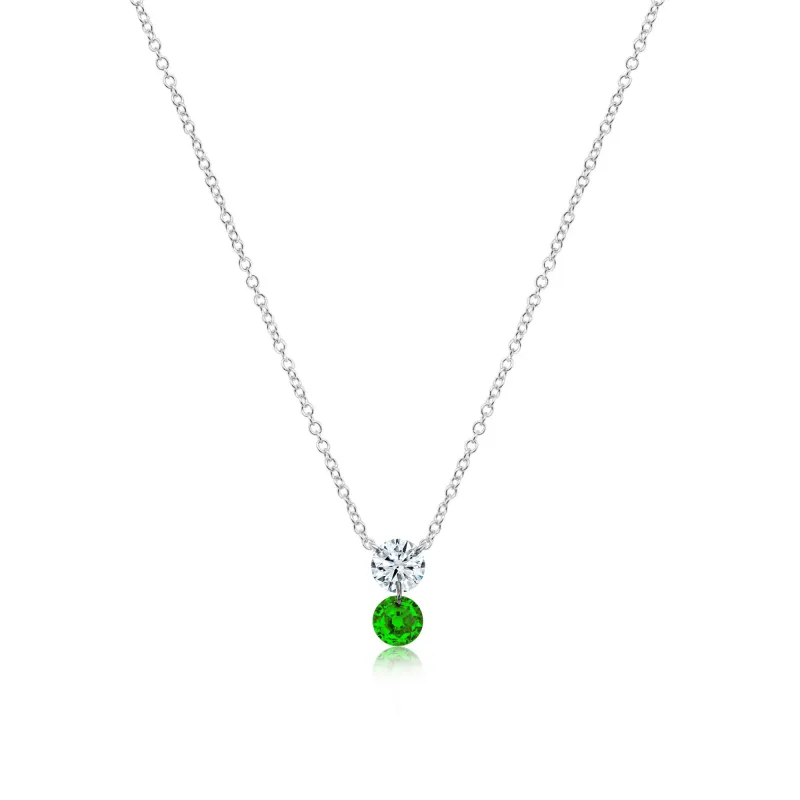 Drilled Diamond and Emerald Necklace sold by Meira T