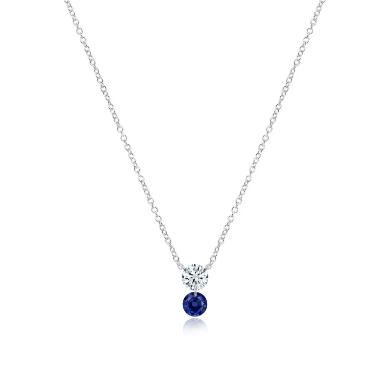 Drilled Diamond and Sapphire Necklace sold by Meira T