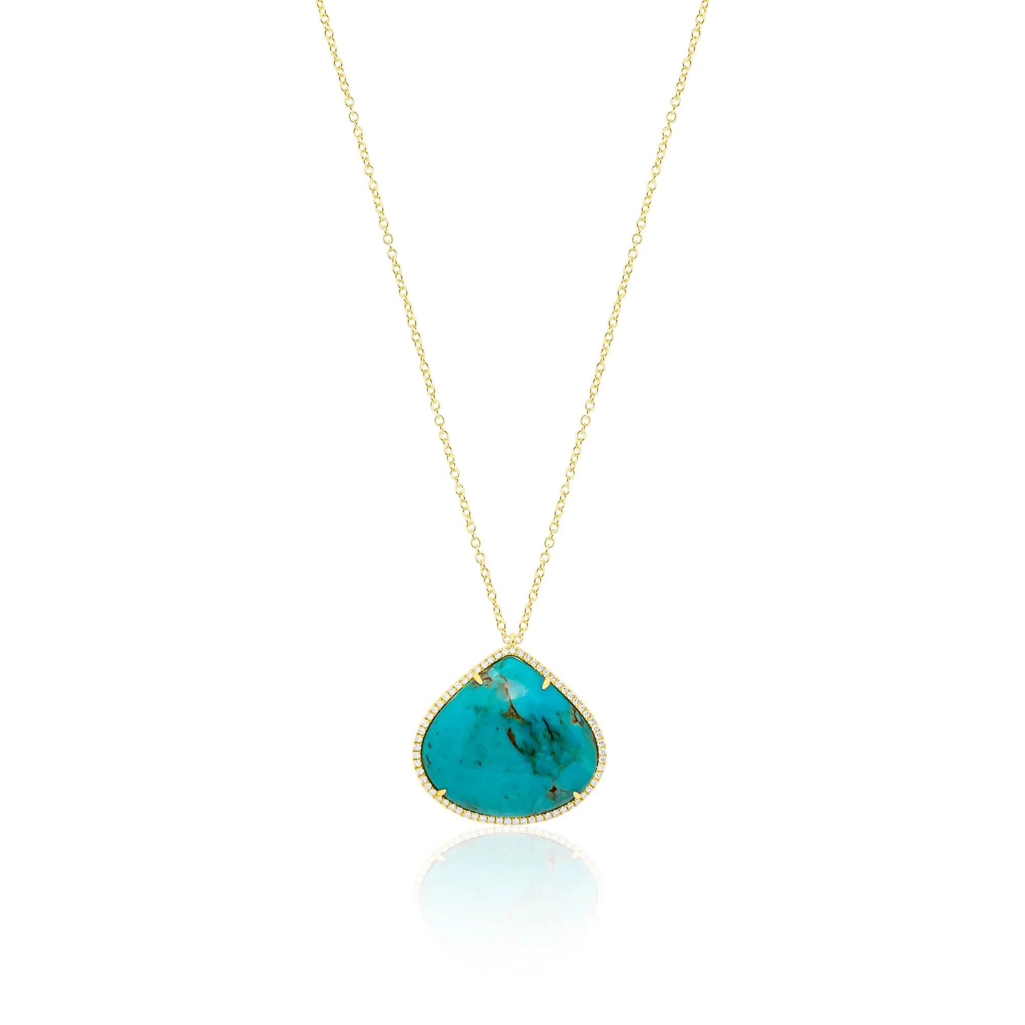 14kt Yellow Gold Turquoise and Diamond Necklace sold by Meira T