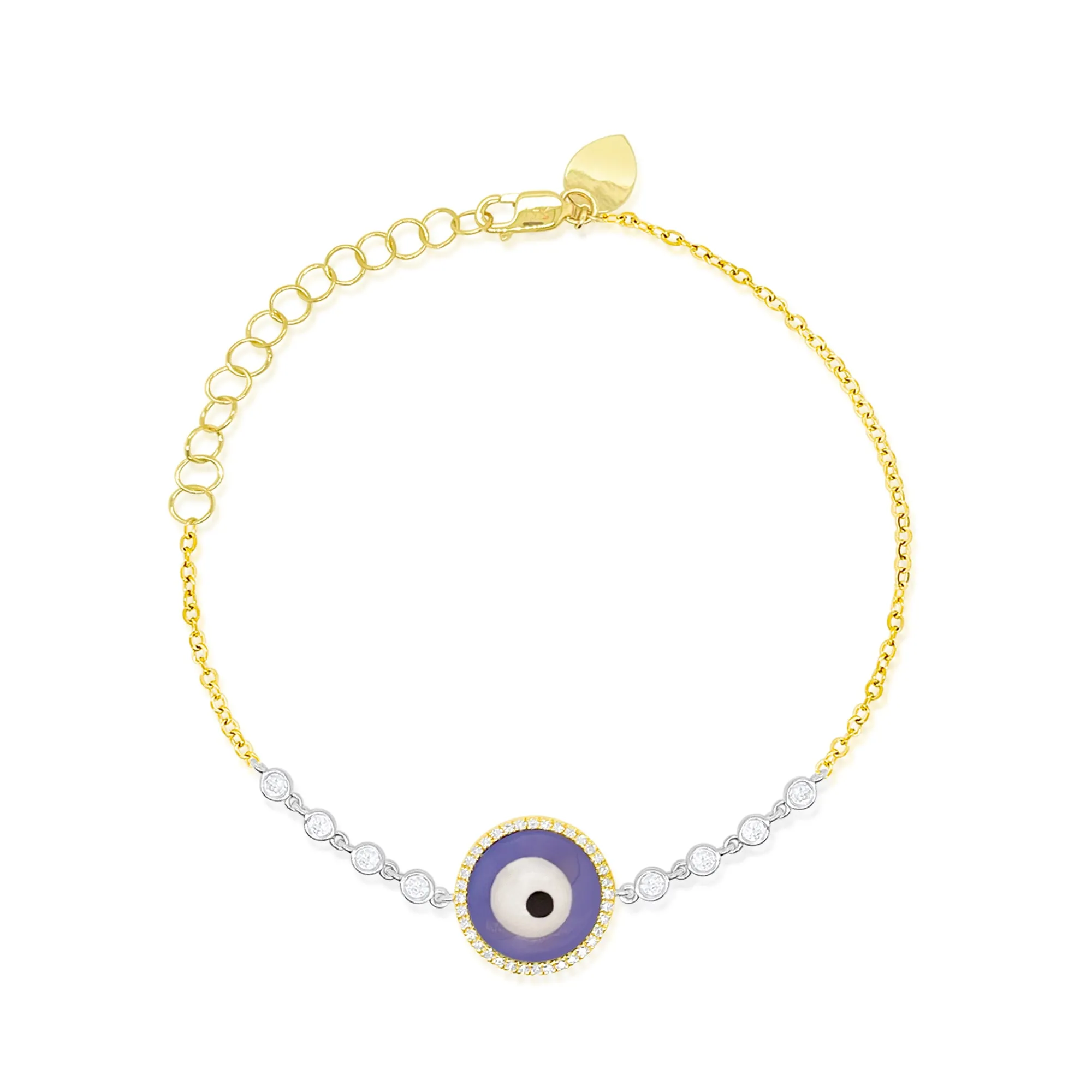 Yellow Gold Evil Eye Diamond Bracelet sold by Meira T