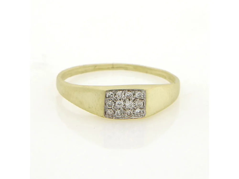 Meira T Yellow Gold Signet Ring Size 6.5 sold by Meira T