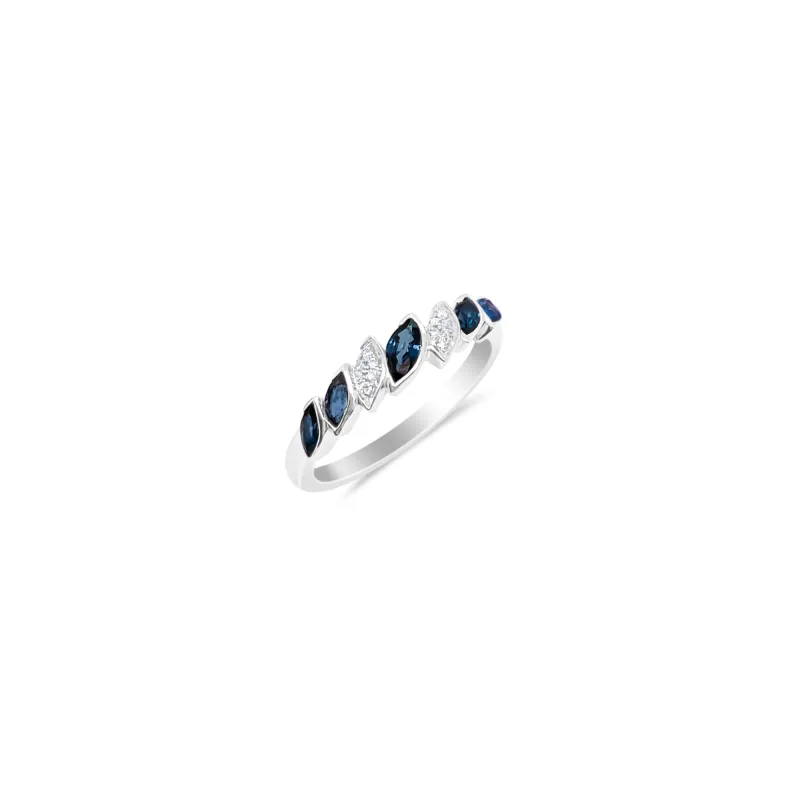 White Gold Diamond and Sapphire Ring sold by Meira T