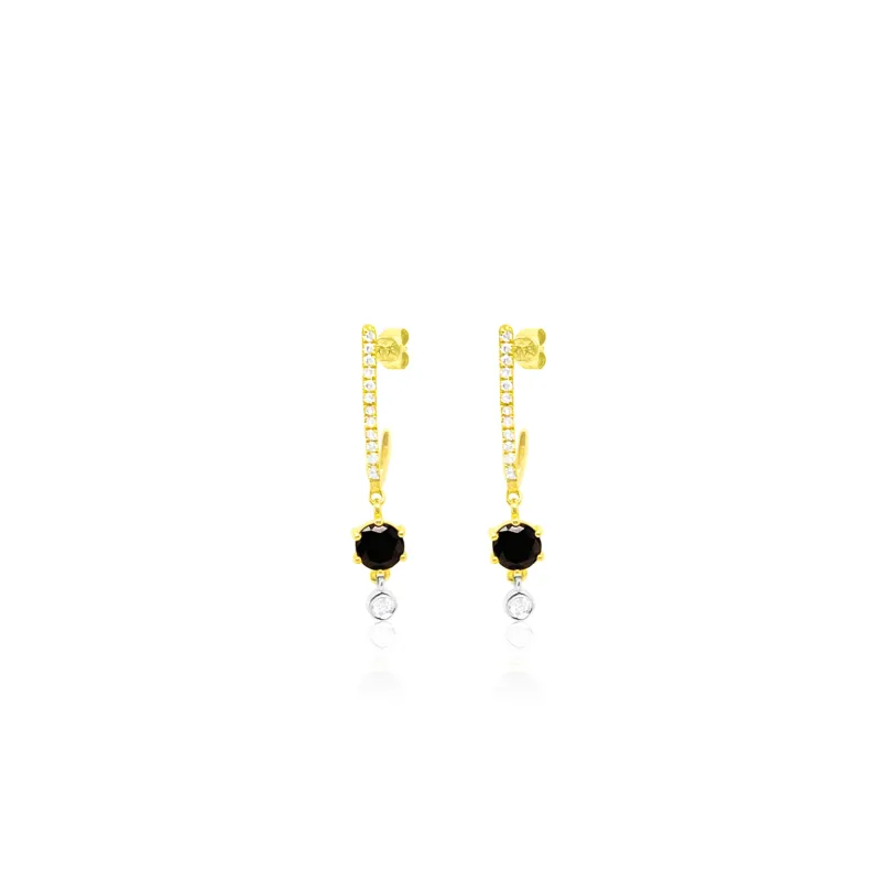 Yellow Gold Sapphire and Diamond Earrings sold by Meira T