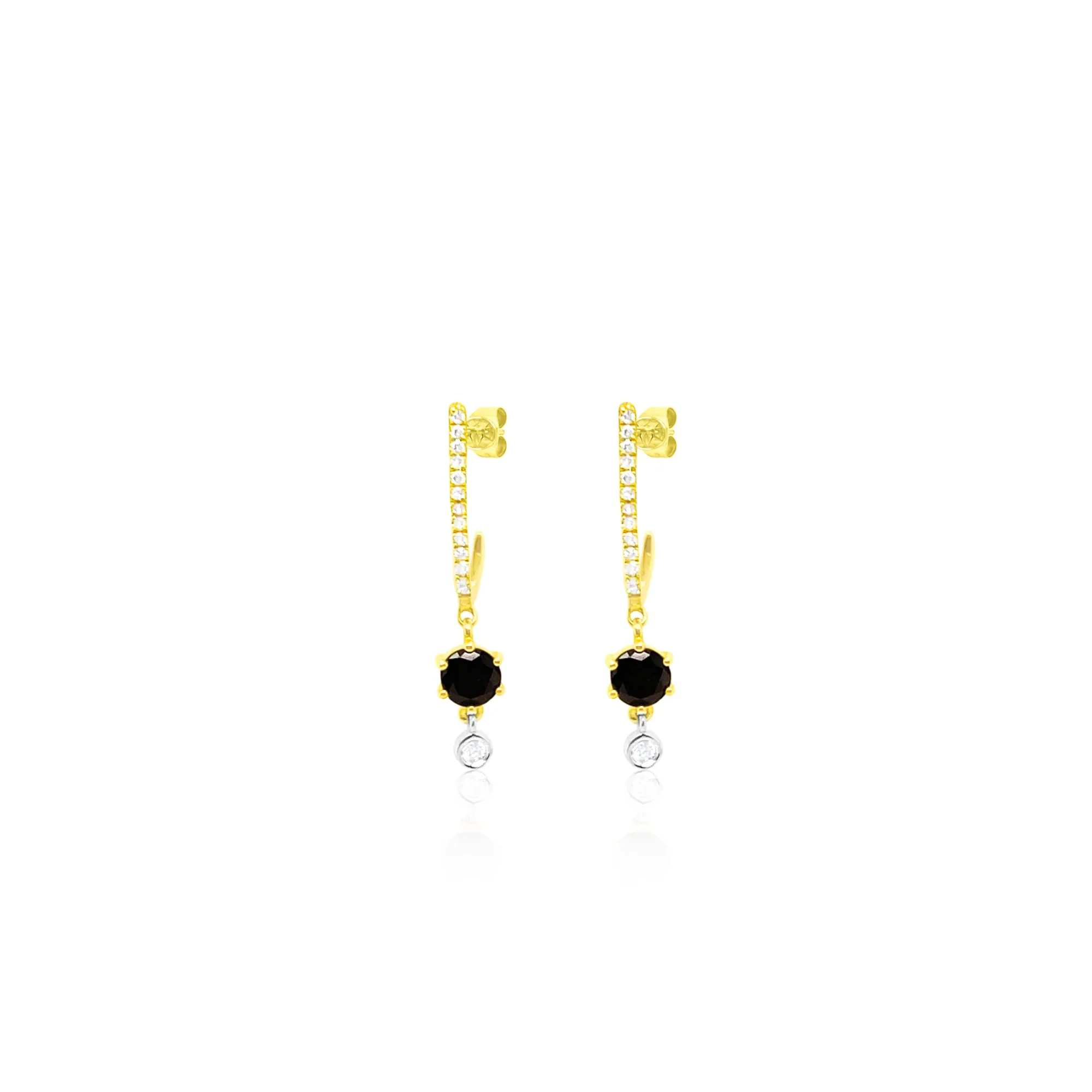 Yellow Gold Sapphire and Diamond Earrings sold by Meira T