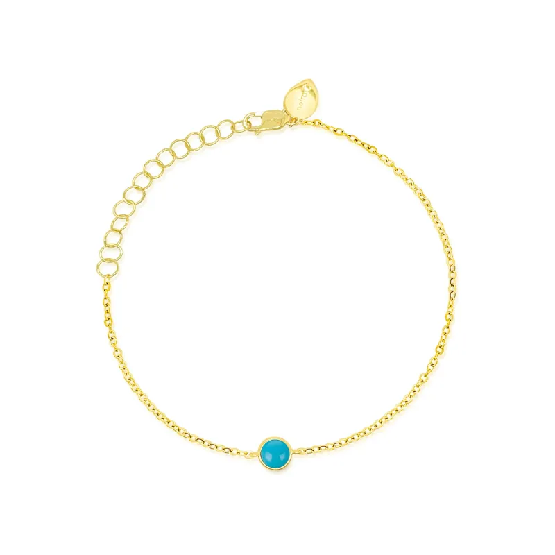 14kt Yellow Gold Meira T Blue Turquoise Bracelet sold by Meira T