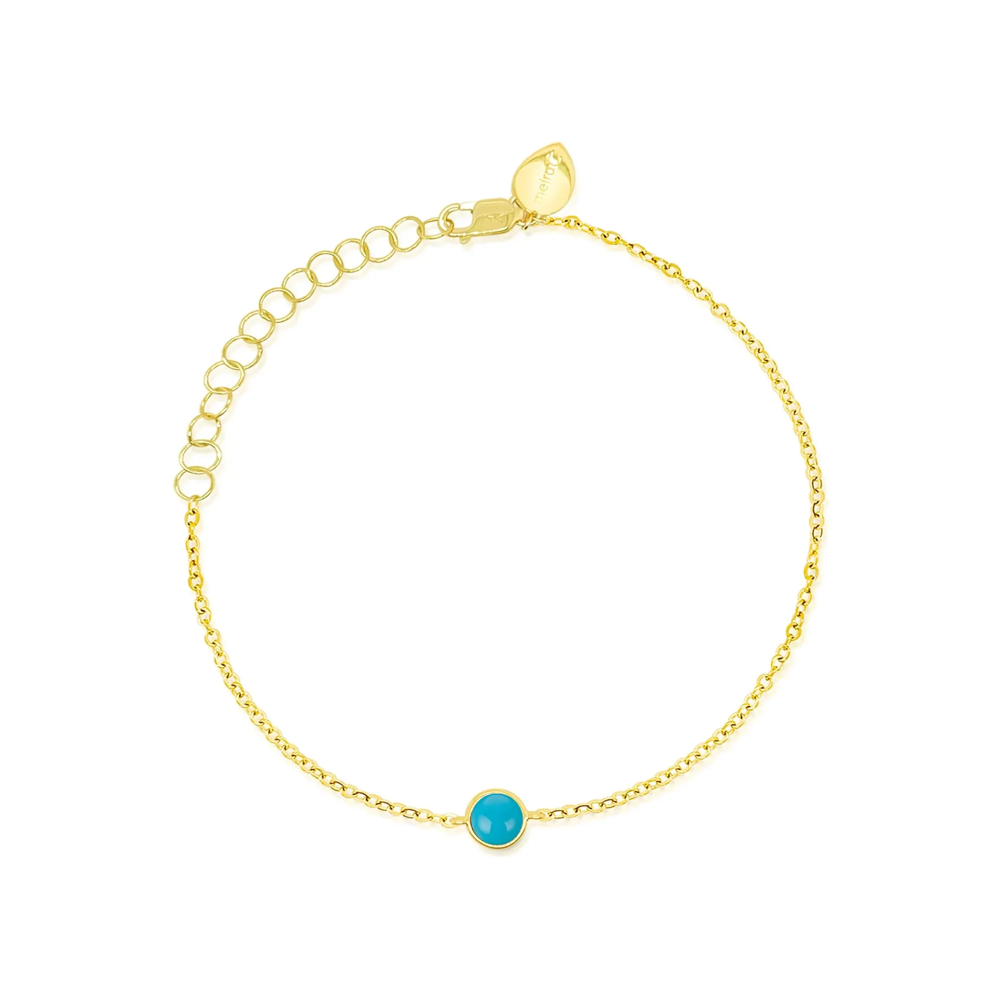 14kt Yellow Gold Meira T Blue Turquoise Bracelet sold by Meira T