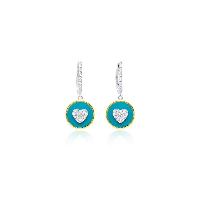 Turquoise Heart Earrings sold by Meira T
