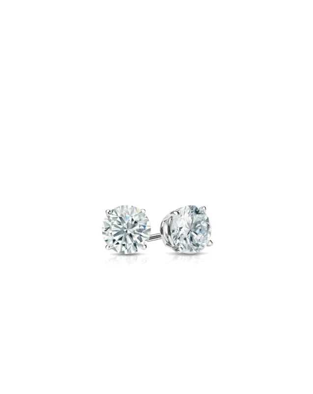 Studs Earrings | Round Cut 3ct LAB Diamond GMA sold by Meira T