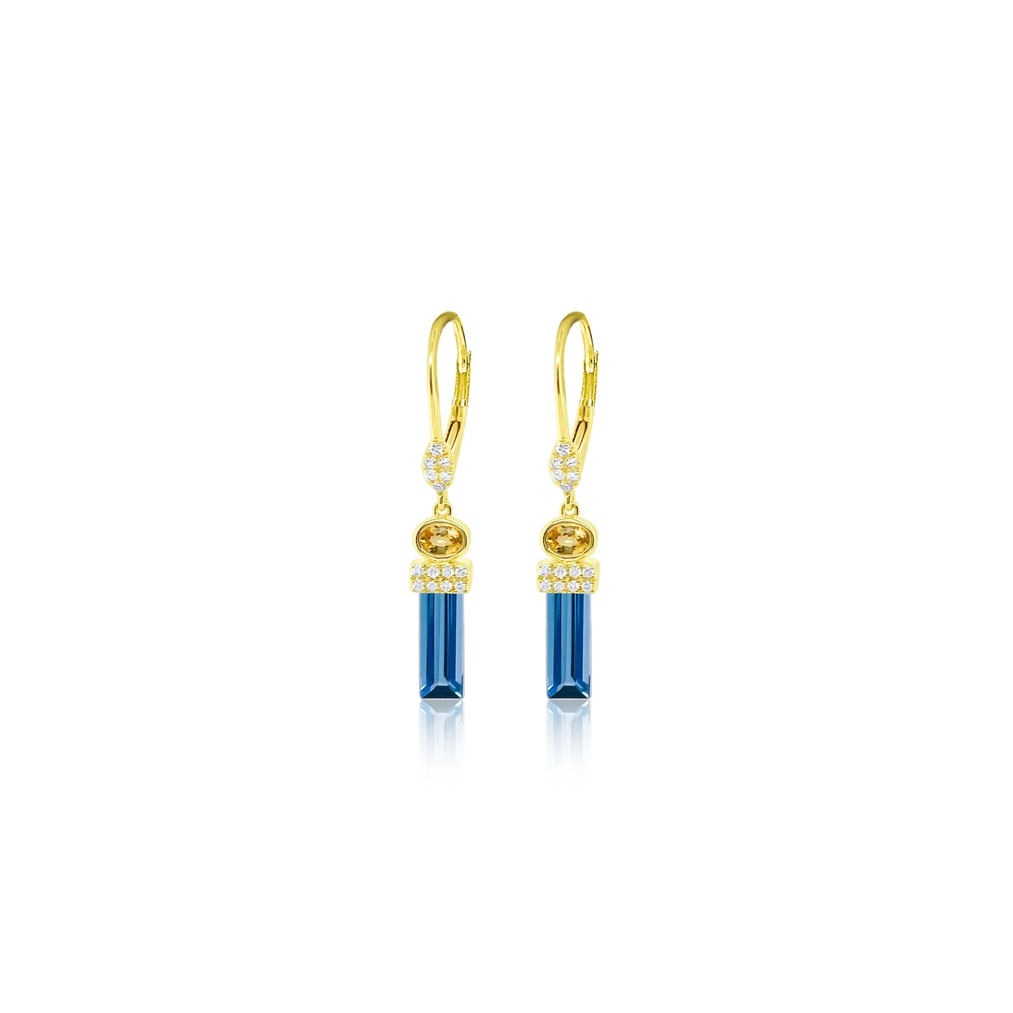 Yellow Gold Sapphire and Diamond Earrings sold by Meira T