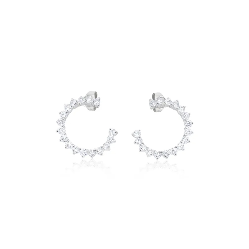 14kt Heart Diamond Hoop Earrings sold by Meira T