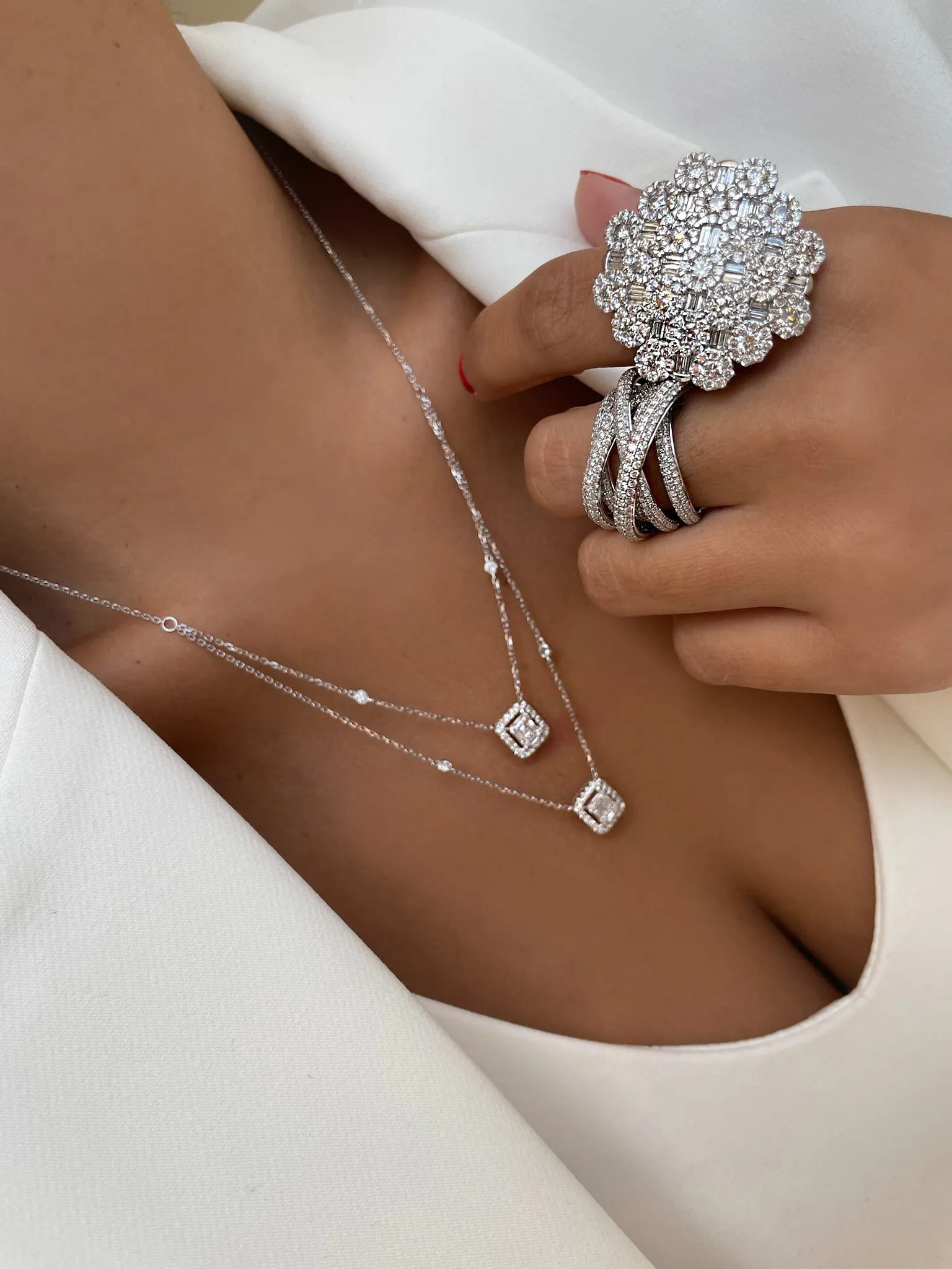 Double Layer Diamond Necklace *ONLINE EXCLUSIVE* sold by Meira T product image thumbnail 4