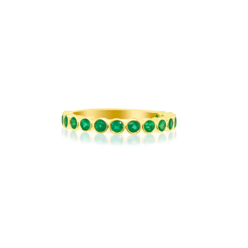 14kt Yellow Gold Round Emerald Ring sold by Meira T