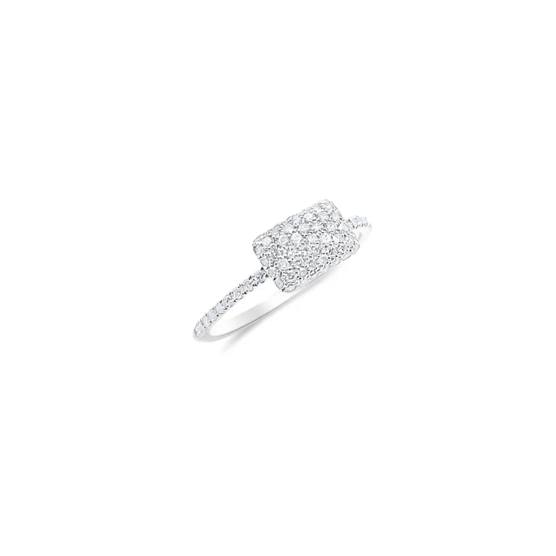 14kt White Gold Diamond Rectangle Ring sold by Meira T