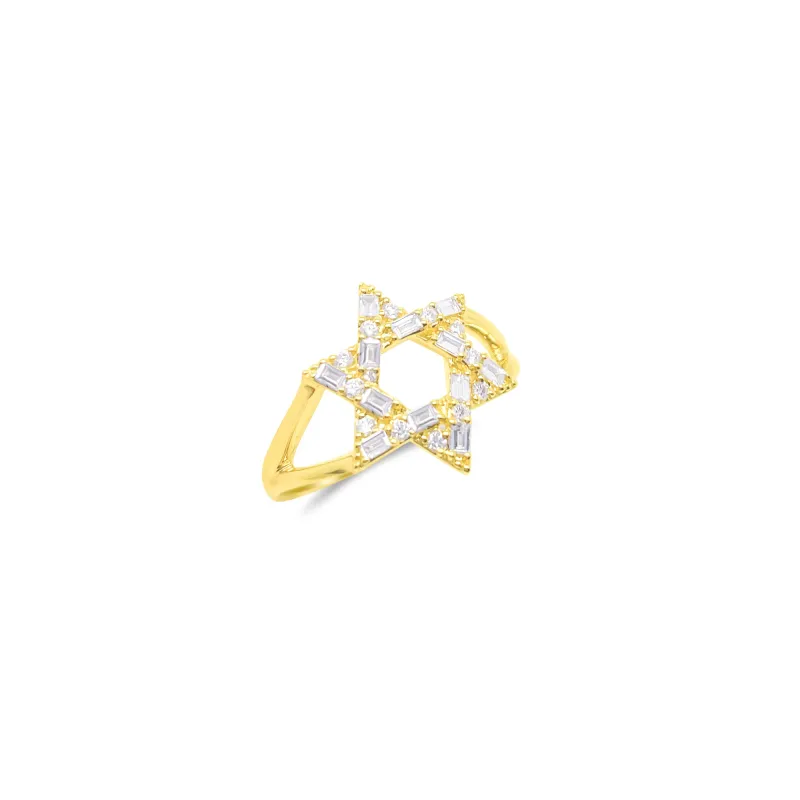 14kt Yellow Gold Star Of David Diamond Ring sold by Meira T