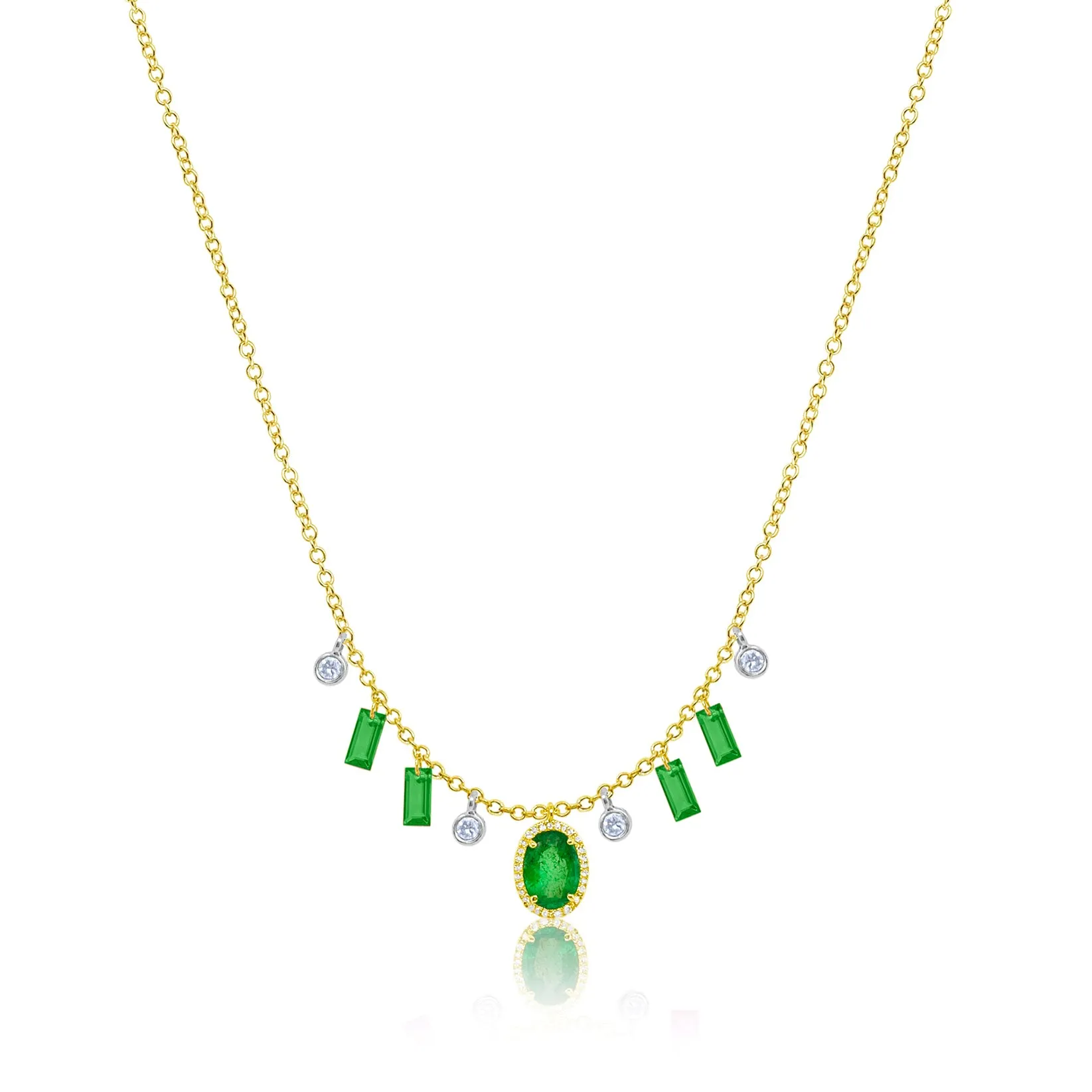 Drilled Emerald Fringe Necklace sold by Meira T