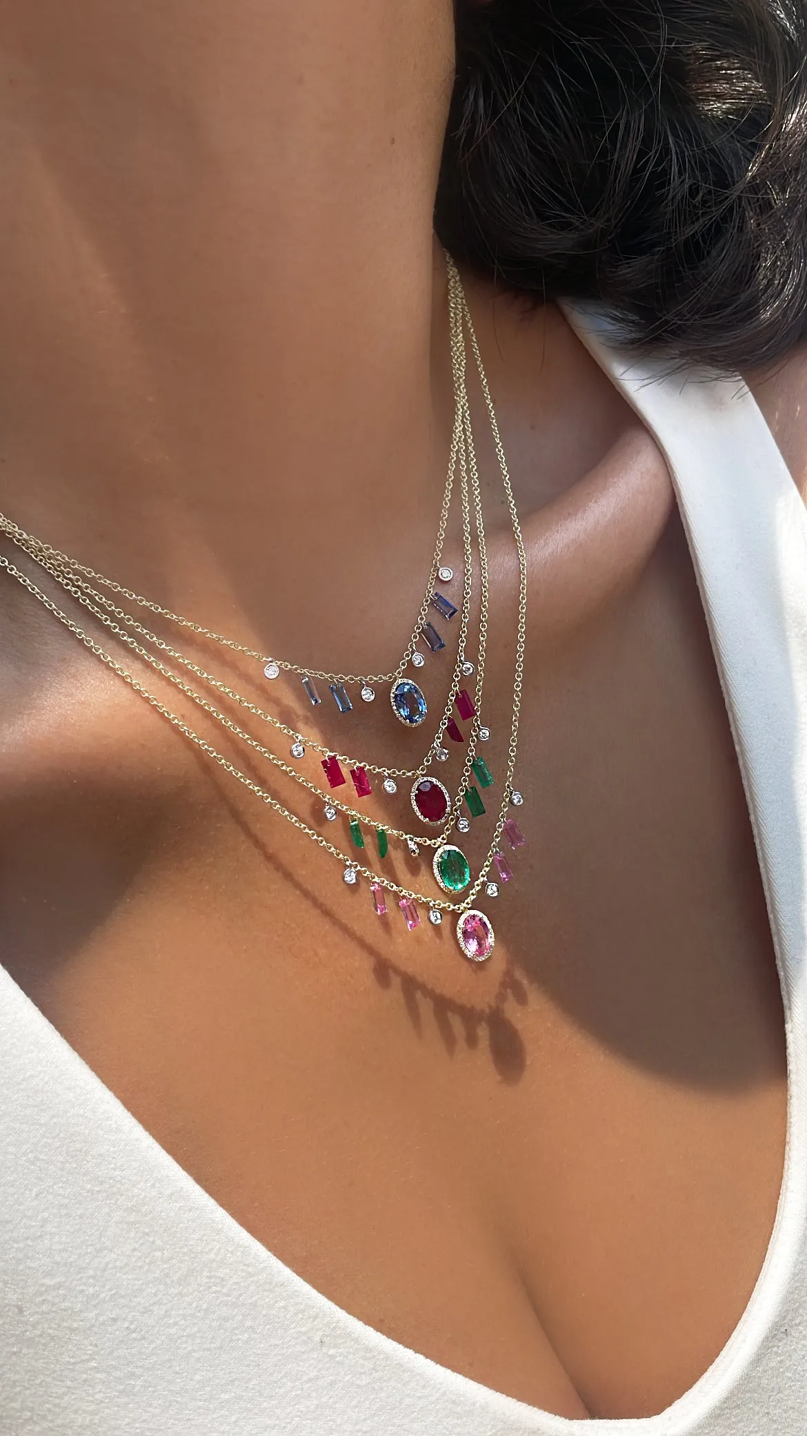 Drilled Emerald Fringe Necklace sold by Meira T product image thumbnail 2