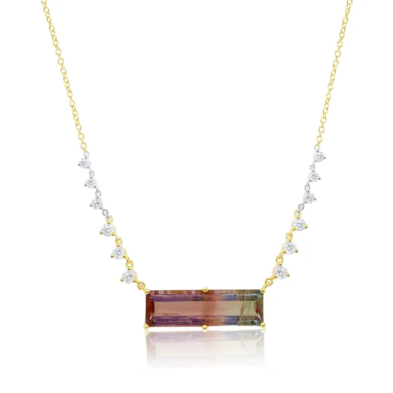 Yellow and White Gold ONE OF A KIND Watermelon Tourmaline sold by Meira T