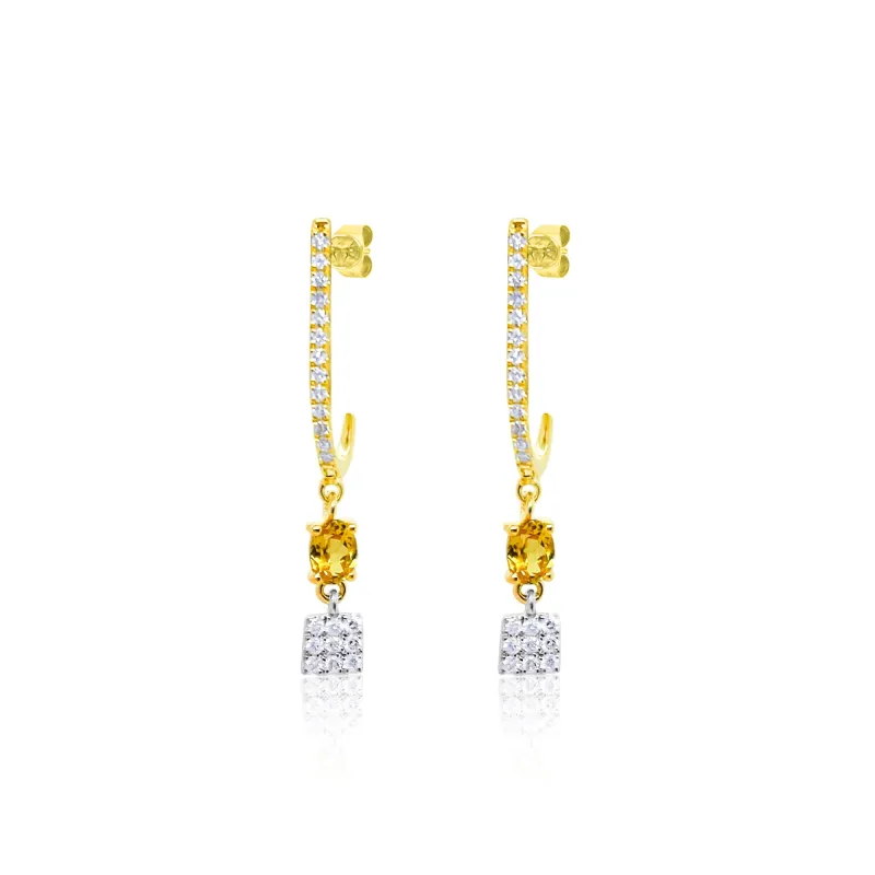 14kt Yellow Gold Yellow Sapphire Drop Earrings sold by Meira T